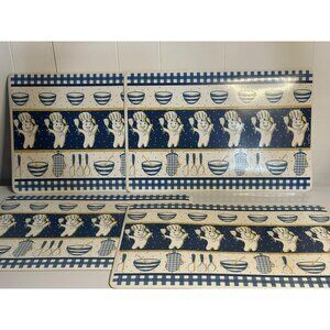 VTG Pillsbury Doughboy Kitchen Placemats - Set of 4 - 18"x11.5" Beige & Blue